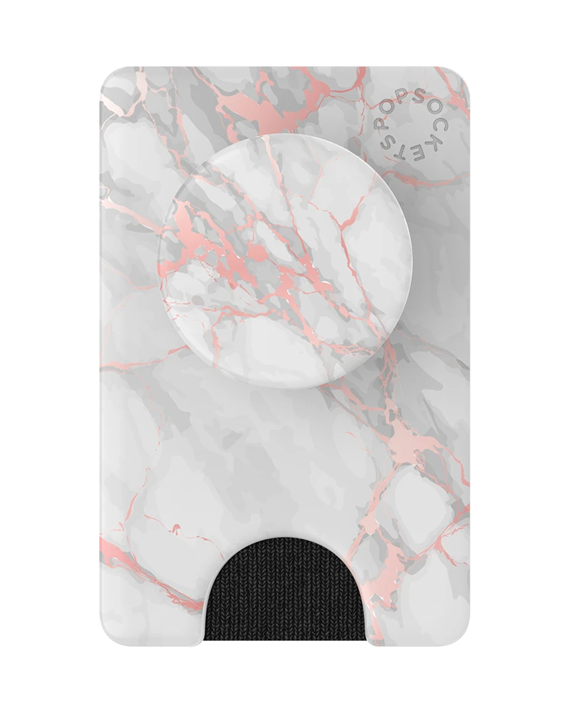 PopSockets - PopWallet+ - Rose Gold Lutz Marble