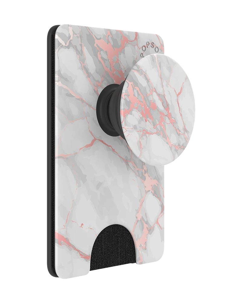 PopSockets - PopWallet+ - Rose Gold Lutz Marble