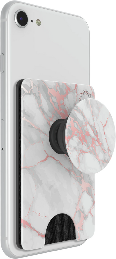 PopSockets - PopWallet+ - Rose Gold Lutz Marble