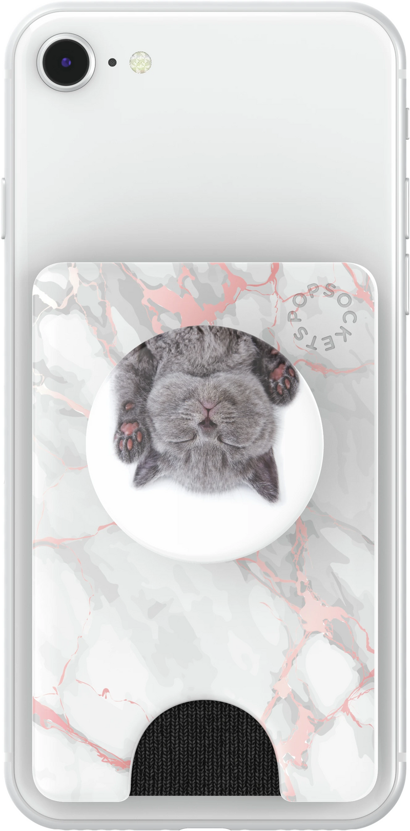 PopSockets - PopWallet+ - Rose Gold Lutz Marble