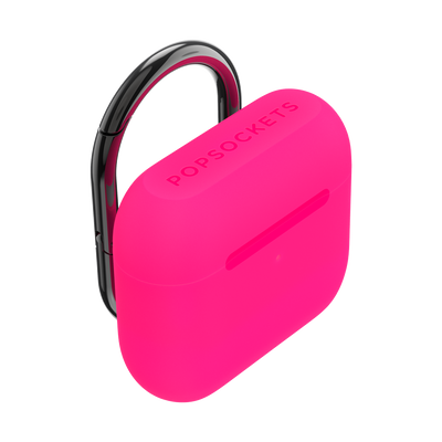 PopGrip AirPods Pro Holder Neon Pink + PopChain 2 Gunmetal